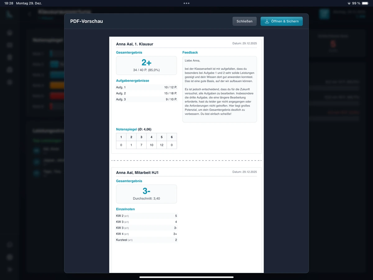 Feedback für Ihre SchülerInnen